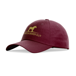 Hook Norton Brewery Embroidered Shire Horse Baseball Cap - Burgundy